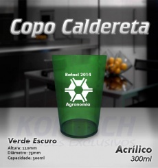 Copo Caldereta Acrílico Verde Escuro 300 ml